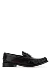 Prada Leather Loafers With Penny Strap And Round Toe In Black