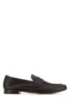 Prada Dark Brown Leather Loafers In Brown