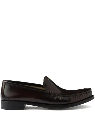 Prada Dark Brown Leather Loafers