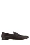Prada Dark Brown Leather Loafers In Brown