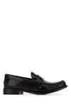 Prada Leather Loafers With Penny Strap And Round Toe In Black