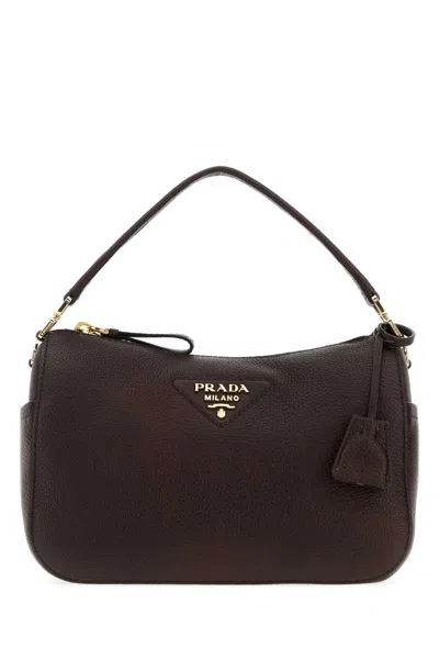 Prada Dark Brown Leather Small Handbag