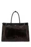 Prada Chocolate Leather Large Shopping Bag In Brown