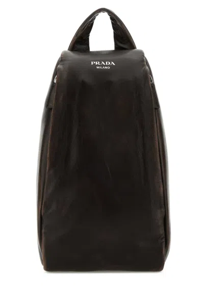 Prada Dark Brown Nappa Leather Backpack