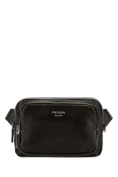 Prada Dark Brown Nappa Leather Crossbody Bag