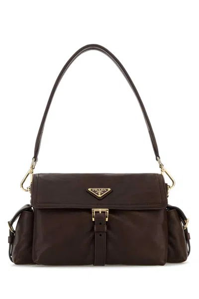 Prada Dark Brown Nappa Leather  Explore Shoulder Bag