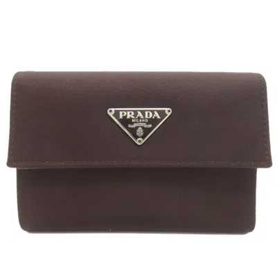 Pre-owned Prada Dark Brown Nylon Wallet (bi-fold) ()