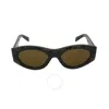 Prada Dark Brown Oval Ladies Sunglasses Pr 20zs 19d01t 53 In Brown