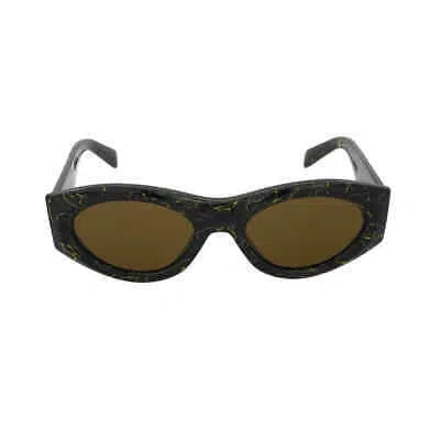 Pre-owned Prada Dark Brown Oval Ladies Sunglasses Pr 20zs 19d01t 53 Pr 20zs 19d01t 53