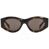 PRADA PRADA DARK BROWN OVAL LADIES SUNGLASSES PR 20ZS 2AU06B 53