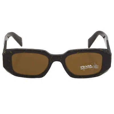 Pre-owned Prada Dark Brown Rectangular Ladies Sunglasses Pr 17ws 19d01t 49 Pr 17ws 19d01t