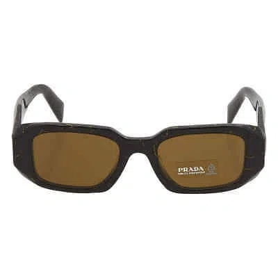 Pre-owned Prada Dark Brown Rectangular Ladies Sunglasses Pr 17wsf 19d01t 51 Pr 17wsf