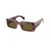 Prada Dark Brown Rectangular Ladies Sunglasses Pr A07s 18n01t 52-x In Blue