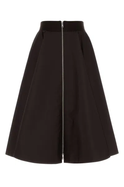 PRADA PRADA DARK BROWN RE-NYLON SKIRT