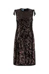 Prada Abito In Paillettes Marroni Donna In Black