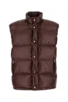 Prada Chocolate Re-nylon Sleeveless Down Jacket In Brown