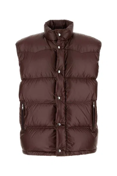 PRADA DARK BROWN SLEEVELESS DOWN JACKET
