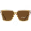 Prada Dark Brown Square Ladies Sunglasses Pr 24zs 14i01t 56 In Brown