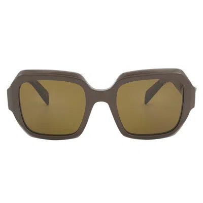 Prada Dark Brown Square Ladies Sunglasses Pr 28zs 15l09z 53 In Orange