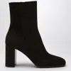 Prada Suede Block-heel Ankle Boots In Brown