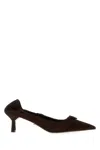 Prada Dark Brown Suede Pumps