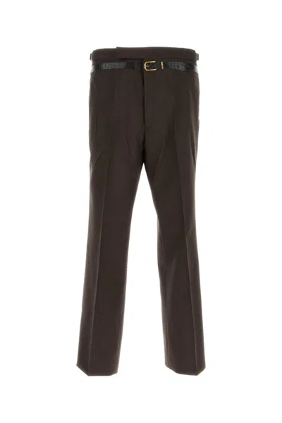 PRADA DARK BROWN WIDE-LEG PANT