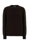 Prada Dark Brown Wool Blend Sweater In Brown