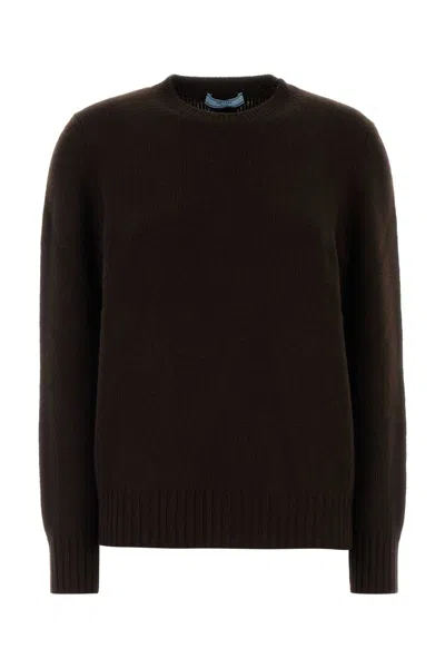 Prada Dark Brown Wool Blend Sweater