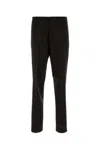 Prada Wool Trousers With Creased Design And Pockets In Brown