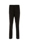 Prada Dark Brown Wool Pant In Black