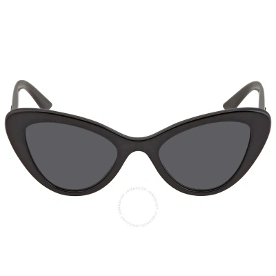 Prada Dark Gray Cat Eye Ladies Sunglasses Pr 13ys 1ab5s0 52 In Black / Dark / Gray