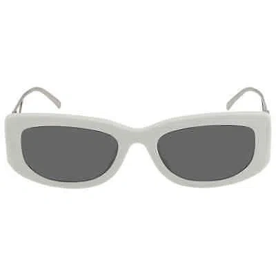 Pre-owned Prada Dark Gray Rectangular Ladies Sunglasses Pr 14ys 1425s0 53 Pr 14ys 1425s0 In Black