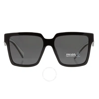 Prada Dark Gray Square Ladies Sunglasses 0pr 24zs1ab5s056