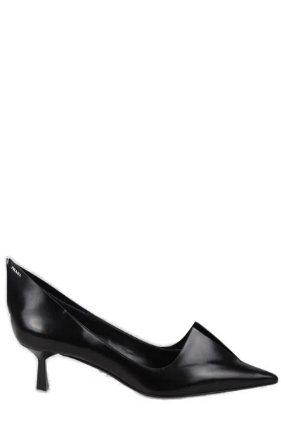 Prada Dark Green Leather Pumps