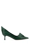 Prada Women's Brushed Leather Dã©colletã© In Green
