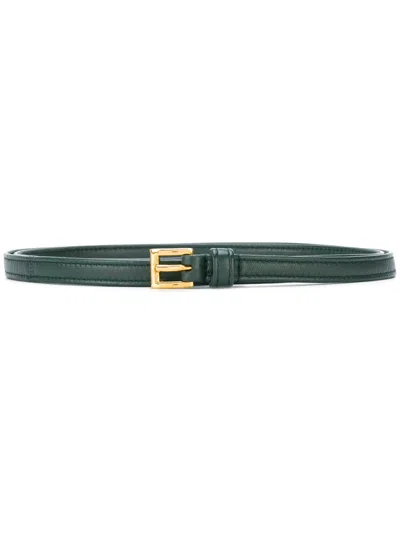 Prada Dark Green Logo Buckle Belt