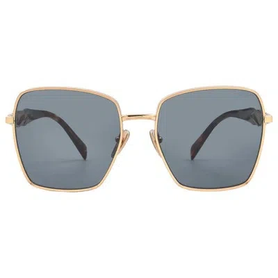 Pre-owned Prada Dark Grey Butterfly Ladies Sunglasses Pr 64zs Svf09t 57 Pr 64zs Svf09t 57 In Gray