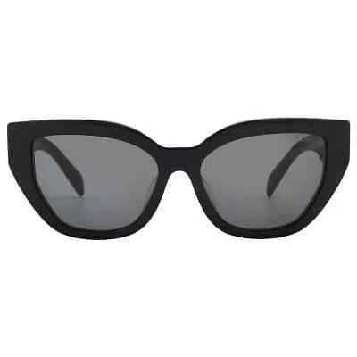 Pre-owned Prada Dark Grey Butterfly Ladies Sunglasses Pr A09sf 1ab5s0 55 Pr A09sf 1ab5s0 In Gray