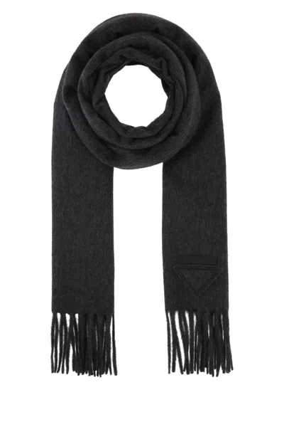 Prada Dark Grey Cashmere Scarf