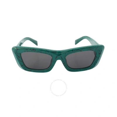 Prada Dark Grey Cat Eye Ladies Sunglasses Pr 13zsf 16d5s0 52 In Dark / Green / Grey