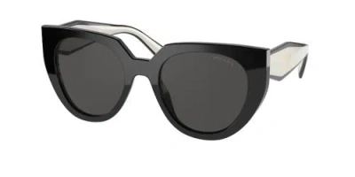 Prada Dark Grey Cat Eye Ladies Sunglasses Pr 14wsf 09q5s0 53 In Black