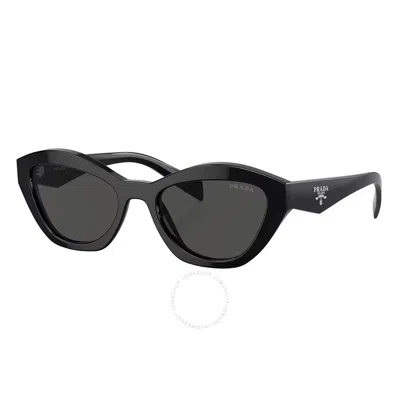 Prada Dark Grey Cat Eye Ladies Sunglasses Pr A02s 16k08z In Black