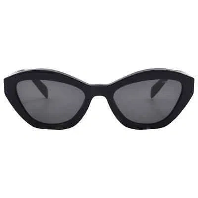 Pre-owned Prada Dark Grey Cat Eye Ladies Sunglasses Pr A02s 16k08z Pr A02s 16k08z In Gray