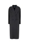 Prada Dark Grey Double-breasted Coat In Gray