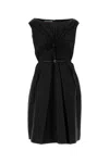 Prada Shetland Wool Dress In Black