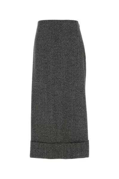 PRADA BLACK A-LINE MAXI SKIRT
