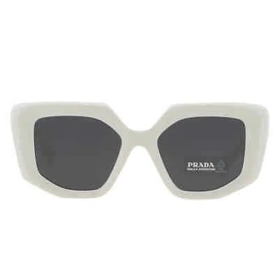 Pre-owned Prada Dark Grey Irregular Ladies Sunglasses Pr 14zs 1425s0 50 Pr 14zs 1425s0 50 In Gray