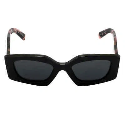Pre-owned Prada Dark Grey Irregular Ladies Sunglasses Pr 15ys 1ab5s0 51 Pr 15ys 1ab5s0 51 In Gray