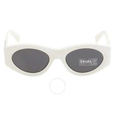 Prada Dark Grey Oval Ladies Sunglasses Pr 20zs 1425s0 53 In Dark / Grey