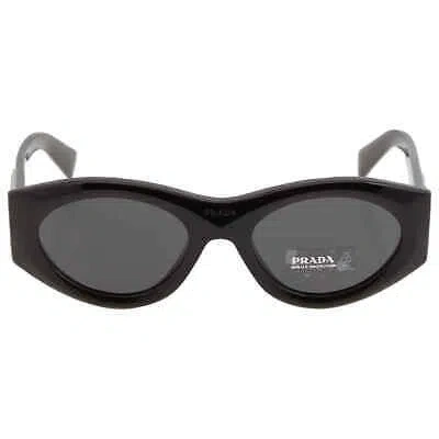 Pre-owned Prada Dark Grey Oval Ladies Sunglasses Pr 20zs 1ab5s0 53 Pr 20zs 1ab5s0 53 In Gray